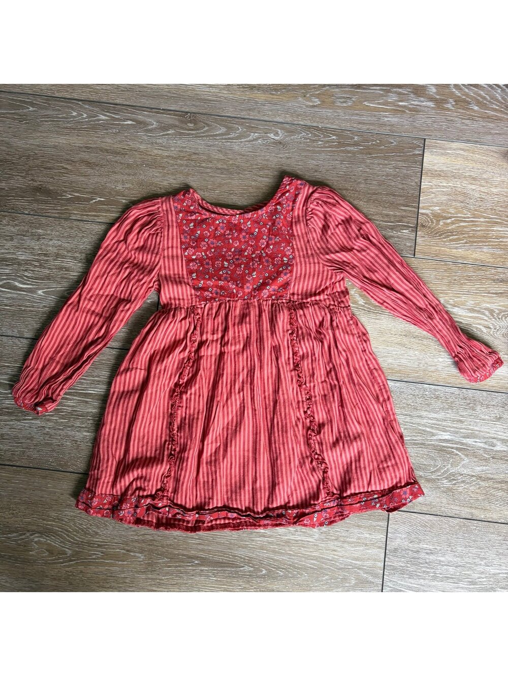 Peek Floral Pinstripe Boho Dress